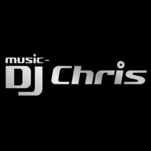 Music DJ Chris – Logo auf schwarzem Hintergrund