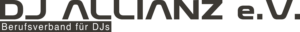 Horizontales schwarzes DJ Allianz e.V. Logo für helle Hintergründe